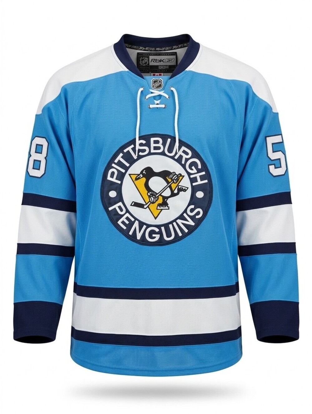 Reebok Pittsburgh Penguins Letang 58 Winter Classic Hockey Jersey Mens 52 Blue V